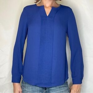 Talbots Rich Colbalt Blue Long Sleeve Blouse